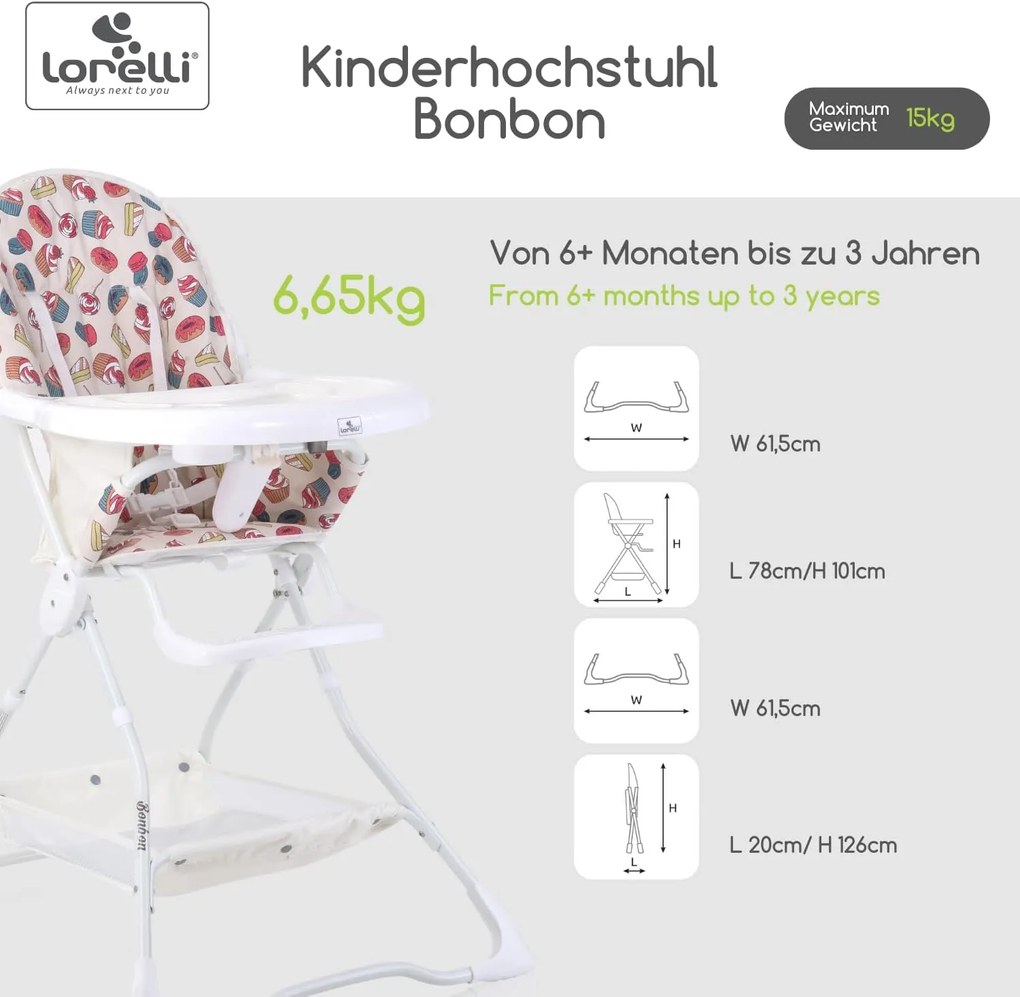 Καρεκλάκι φαγητού  BonBon  Beige Leather  10100312507 Lorelli