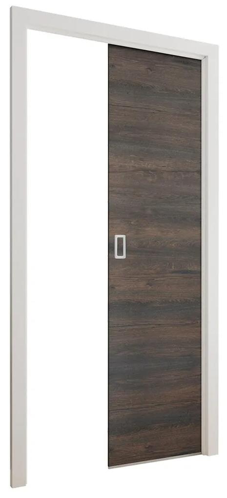 Συρόμενες πόρτες Dover 184, 64 kg, Σκούρα φλαμουριά, Πλαστικοποιημένη μοριοσανίδα, Καφέ, Ατσάλι, Αλουμίνιο | Epipla1.gr