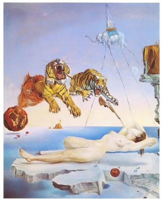 Εκτύπωση έργου τέχνης Dream Caused by the Flight of a Bee Around a Pomegranate a Second Before Awakening, 1944, Salvador Dalí, (24 x 30 cm)