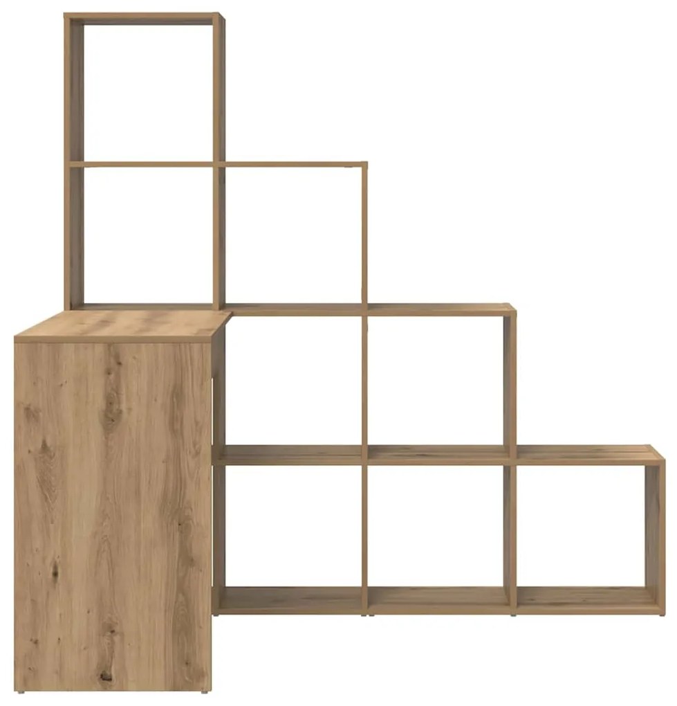 vidaXL Γωνιακό γραφείο με ράφι artisan δρυς 101.5 x 149.5 x 149.5 εκ.