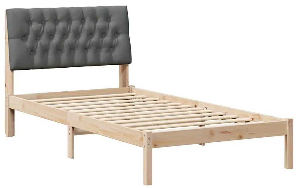 vidaXL Σκελετός Κρεβατιού με Επενδεδυμένο Κεφαλάρι Καφέ 100 x 200 cm