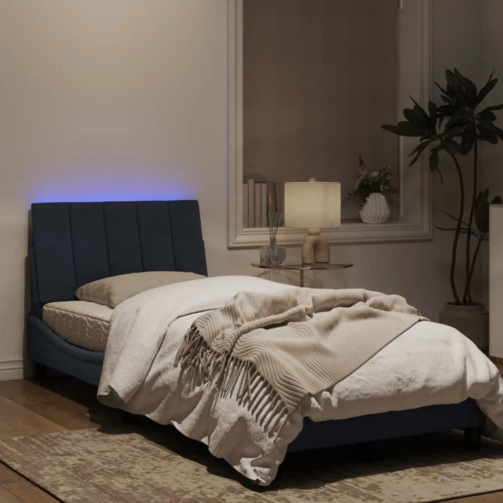 vidaXL Πλαίσιο Κρεβατιού με LED Σκούρο Γκρι 90x190 εκ. Βελούδινο