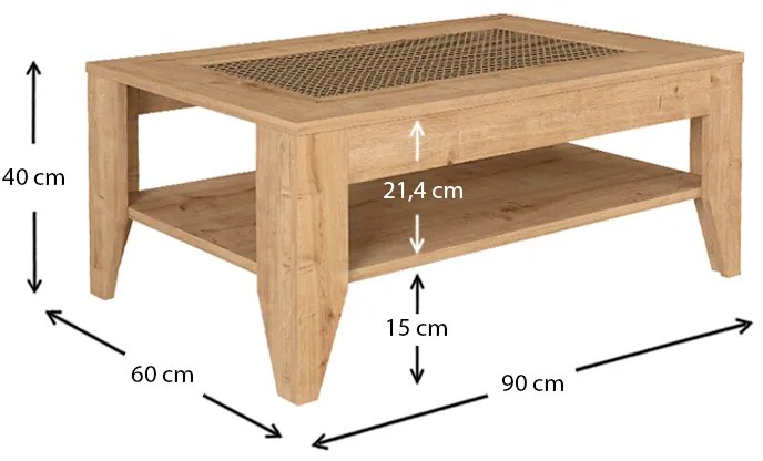 Τραπεζάκι σαλονιού Madura Megapap χρώμα sapphire oak 90x60x40εκ.