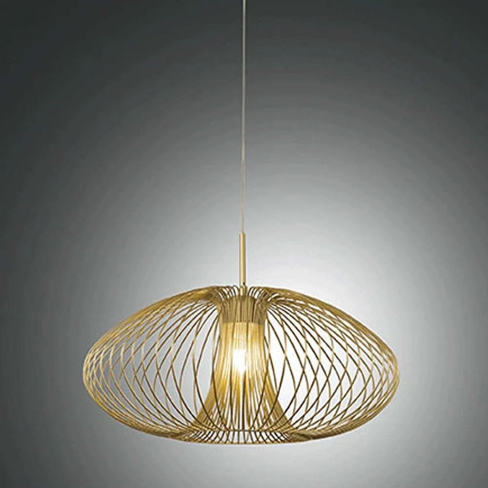 Φωτιστικό Οροφής Fassa 3706-40-225 1xE27 40W Φ60cm 200cm Gold La Mia Luce