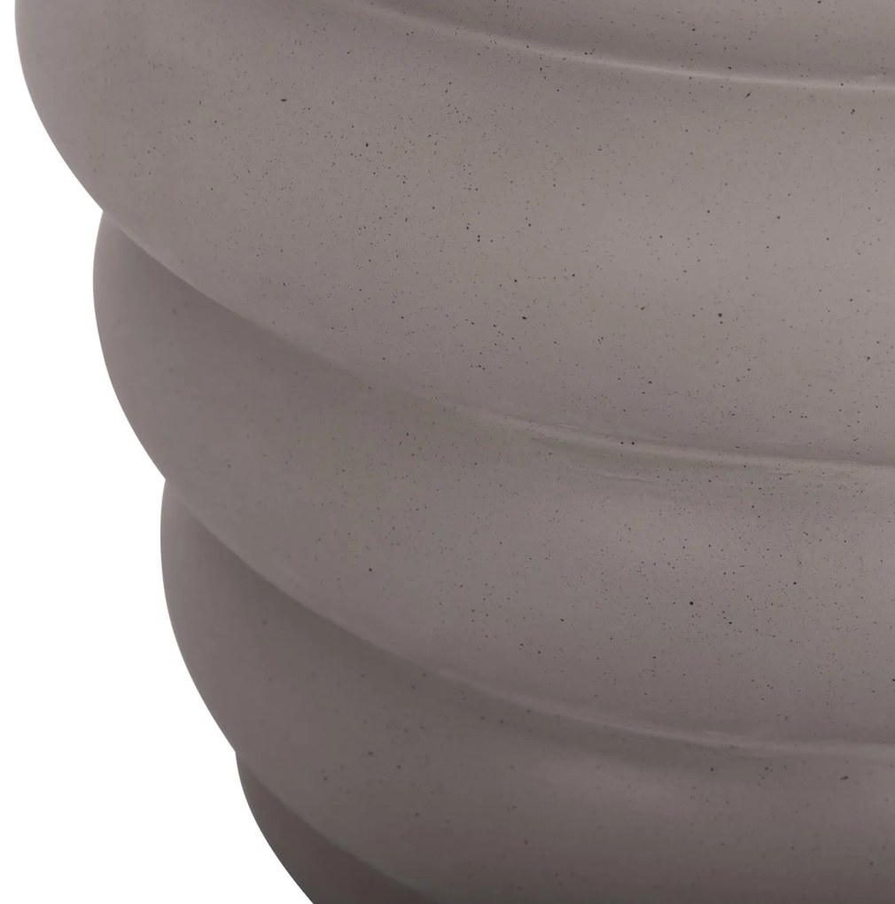 Τραπεζάκι Σαλονιού Βοηθητικό PUFFAT Fiber Cement Γκρί - Ξύλο Teak Top Φ45x46Υεκ. 45x45x46 εκ.