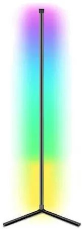 LED Φωτιστικό Δαπέδου με RGB Φως σε Μαύρο Χρώμα