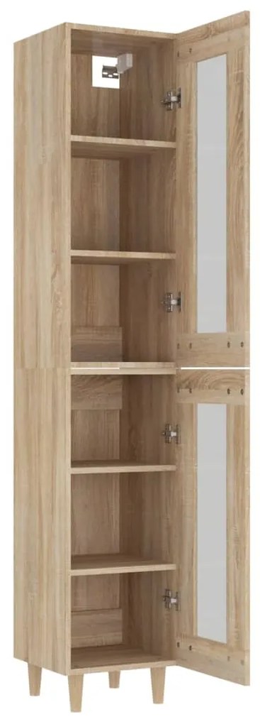 vidaXL Μπουφές Sonoma δρυς 34,5 x 34 x 180 εκ. από Επεξεργασμένο Ξύλο