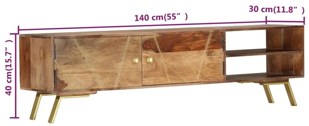 ΈΠΙΠΛΟ ΤΗΛΕΟΡΑΣΗΣ 140 X 30 X 40 ΕΚ. ΑΠΟ ΜΑΣΙΦ ΞΥΛΟ SHEESHAM 286153