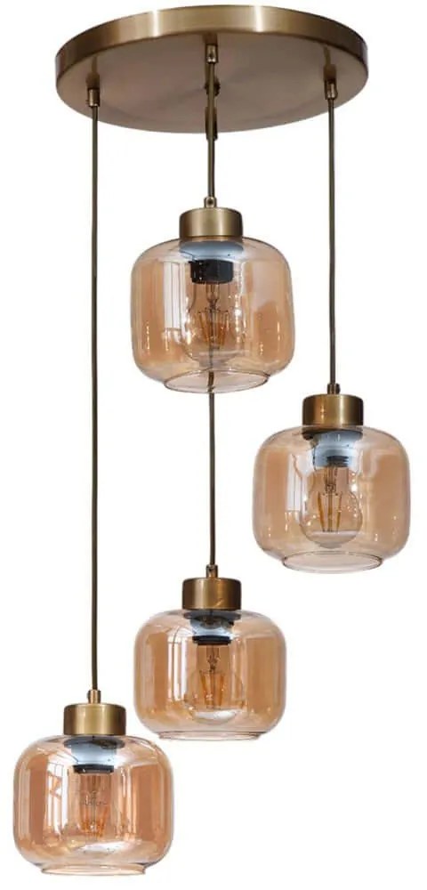 Φωτιστικό Οροφής 534LUN6142 Φ30x80cm 4xE27 40W Honey-Gold Opviq