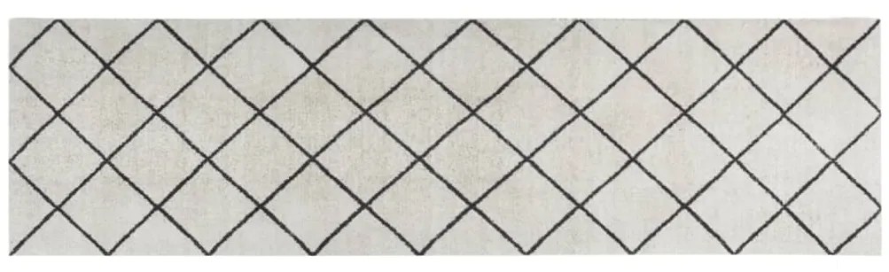 vidaXL Χαλί Κουζίνας Πλενόμενο με Τετράγωνο Σχέδιο 45x150 εκ. Βελούδο