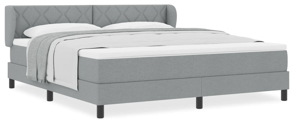 vidaXL Κρεβάτι με Στρώμα Φωτεινό Γκρι 180x200 εκ. Υφάσματος