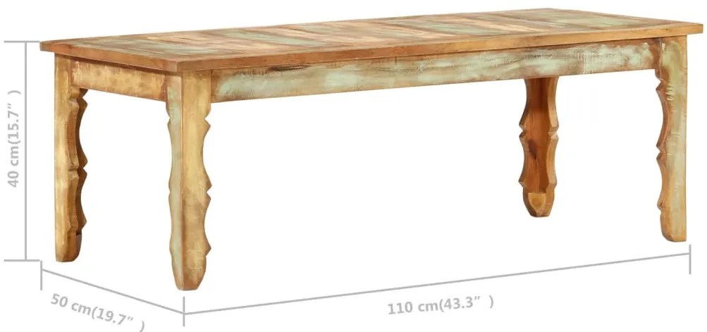 vidaXL Τραπεζάκι Σαλονιού 110x50x40 εκ. από Μασίφ Ανακυκλωμένο Ξύλο