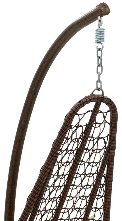 Κούνια Soleil pakoworld κρεμαστή μέταλλο καφέ-pp καφέ-μαξιλάρι μπεζ 103x83x200εκ