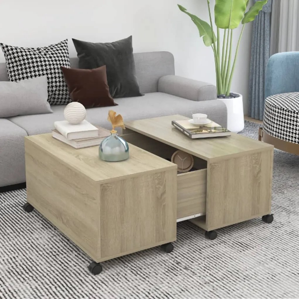 vidaXL Τραπεζάκι Σαλονιού Sonoma Δρυς 75 x 75 x 38 εκ. από Μοριοσανίδα