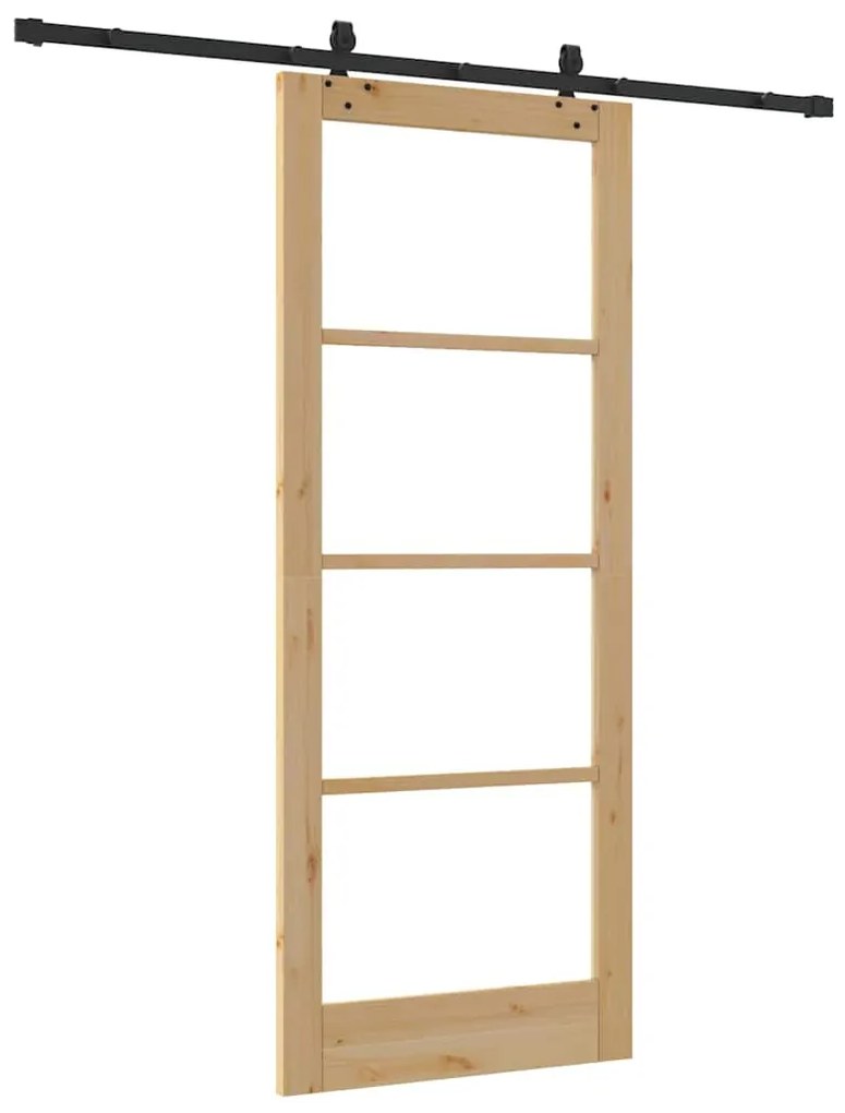 vidaXL Συρόμενη Πόρτα ORKDAL Καφέ 86 x 211 cm Ξύλο και μέταλλο