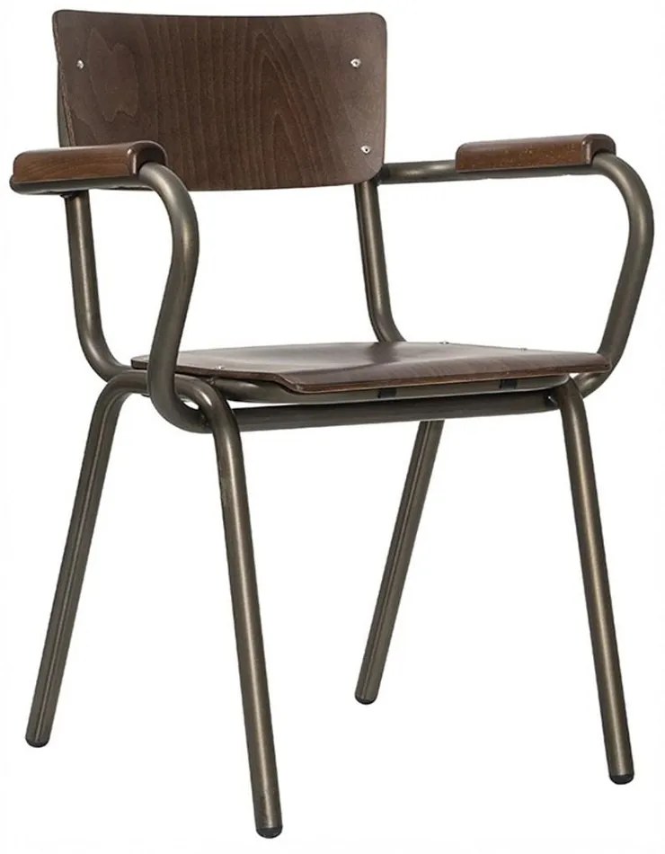 Καρέκλα School/P-W 02-00-1060 48x57x83cm Anthracite-Walnut