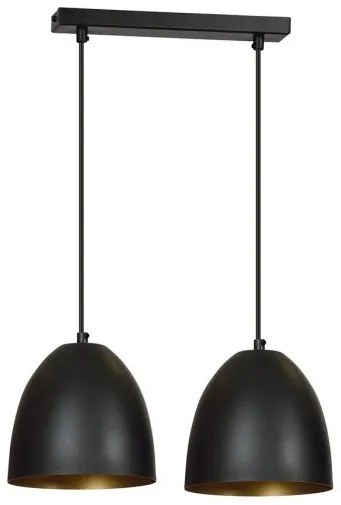 Κρεμαστό Φωτιστικό Οροφής 2xE27 Ατσάλι LENOX Made in Poland Emibig-410/2-Μαύρο-Χρυσό 410/2