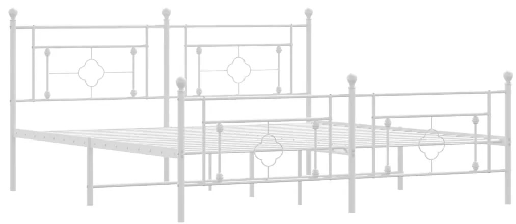 vidaXL Πλαίσιο Κρεβατιού με Κεφαλάρι&Ποδαρικό Λευκό 180x200εκ. Μέταλλο