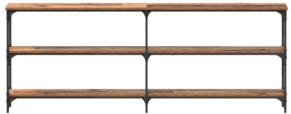 vidaXL Τραπέζι Κονσόλας με ράφι Παλιό Ξύλο 200 x 29 x 75 cm