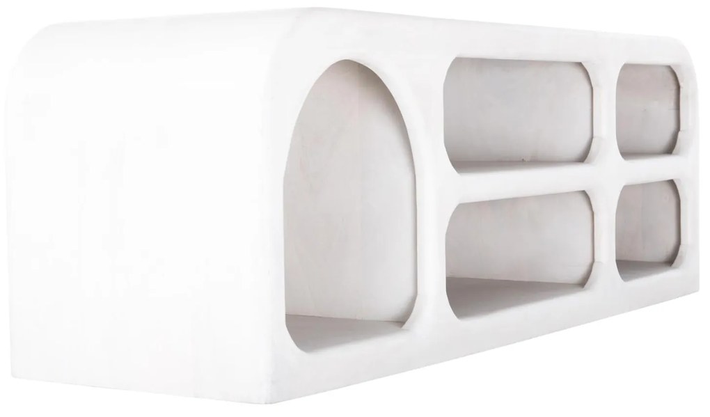 Έπιπλο τηλεόρασης HANDYR Μασίφ Ξύλο Mango σε Λευκό 130x40x45Yεκ. 130x40x45 εκ.