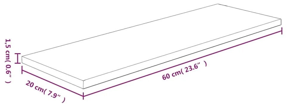 ΡΑΦΙ 60X20X1,5 ΕΚ. ΑΠΟ ΑΚΑΤΕΡΓΑΣΤΟ ΜΑΣΙΦ ΞΥΛΟ ΔΡΥΟΣ 342921