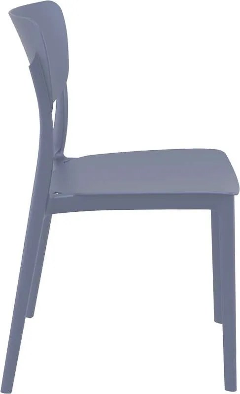 Καρέκλα Πολυπροπυλενίου Monna Dark Grey 45Χ53Χ82εκ.