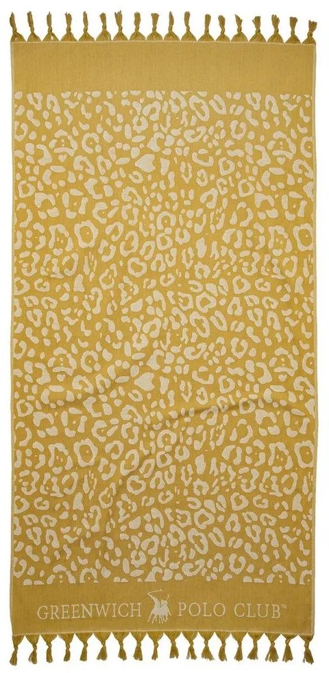 Πετσέτα Θαλάσσης - Παρεό 3793 Gold-Ocher Greenwich Polo Club Θαλάσσης 90x170cm 100% Cotton