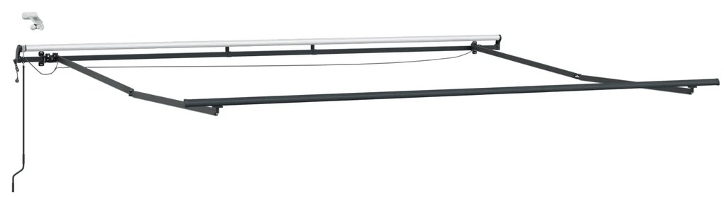 vidaXL Αυτόματη Ανασυρόμενη Τέντα με LED Μαύρη 500x300 εκ