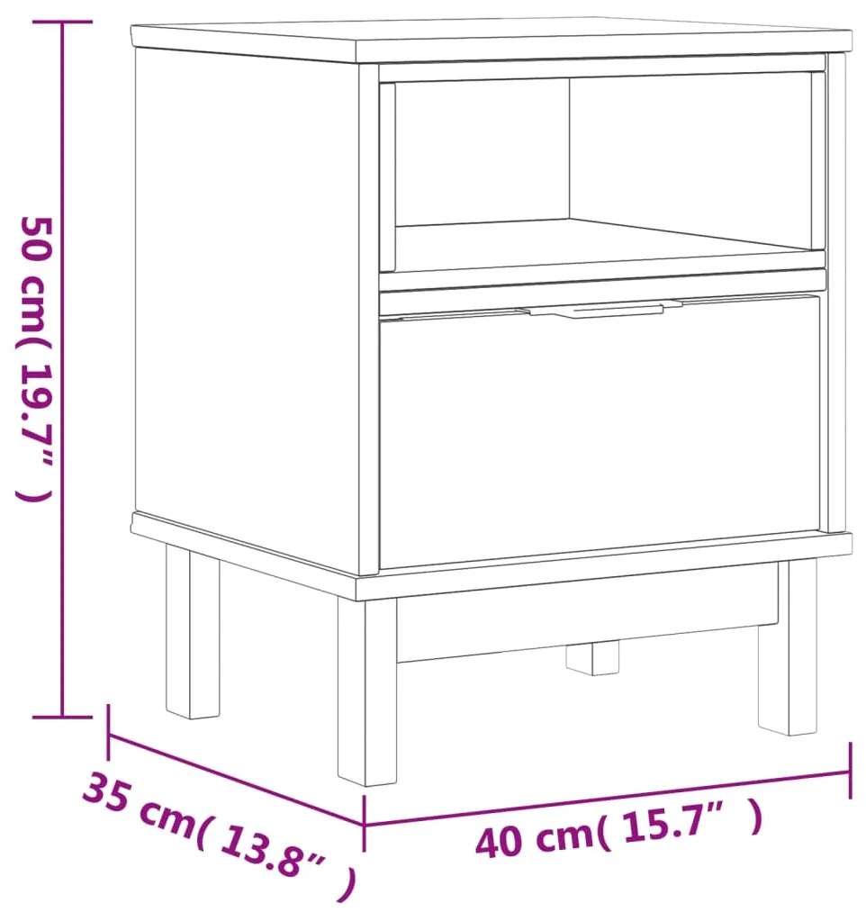 ΚΟΜΟΔΙΝΟ FLAM 40 X 35 X 50 ΕΚ. ΑΠΟ ΜΑΣΙΦ ΞΥΛΟ ΠΕΥΚΟΥ 357812