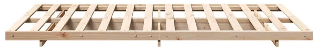 vidaXL Κρεβάτι δαπέδου Καφέ 120 x 200 cm Μασίφ ξύλο πεύκου