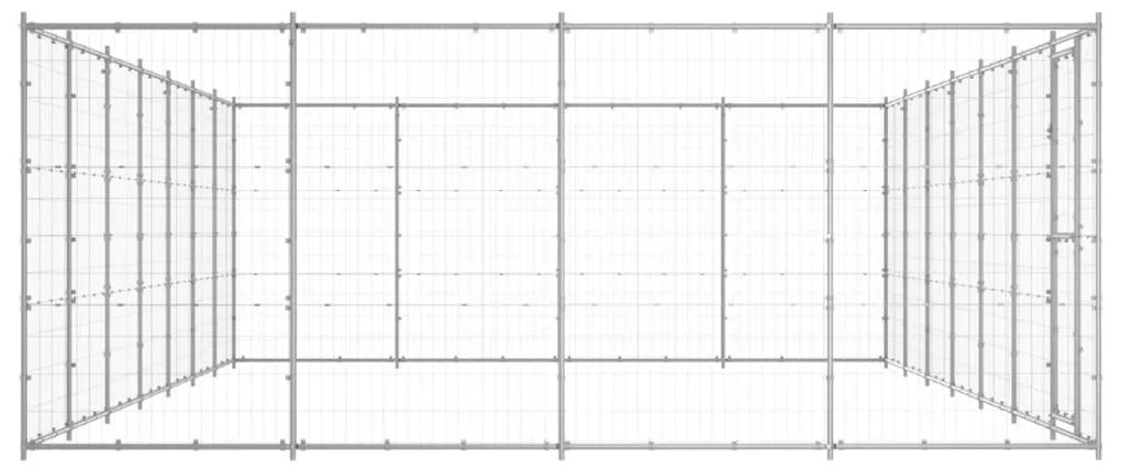 vidaXL Κλουβί Σκύλου Εξωτερικού Χώρου 33,88 μ² από Γαλβανισμένο Χάλυβα