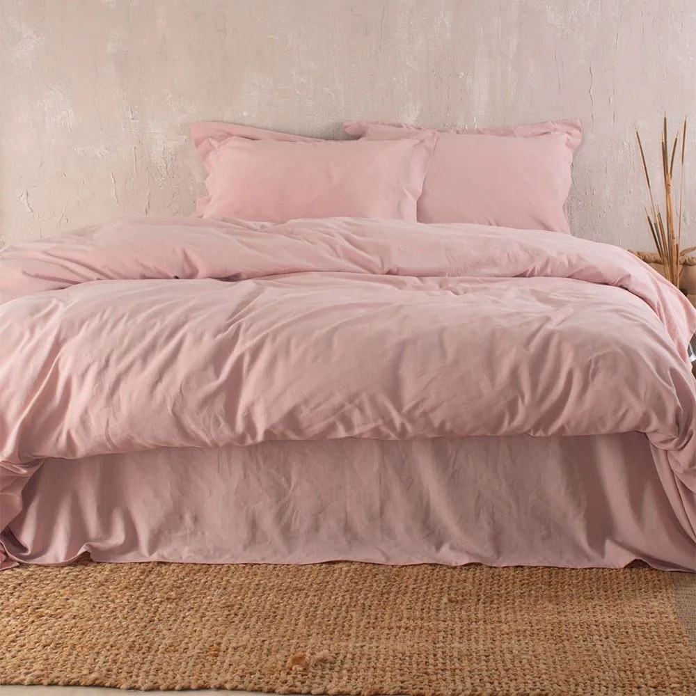 Σεντόνια Whisper (Σετ 4τμχ) Pink Ρυθμός Υπέρδιπλo 240x280cm 100% Cotton