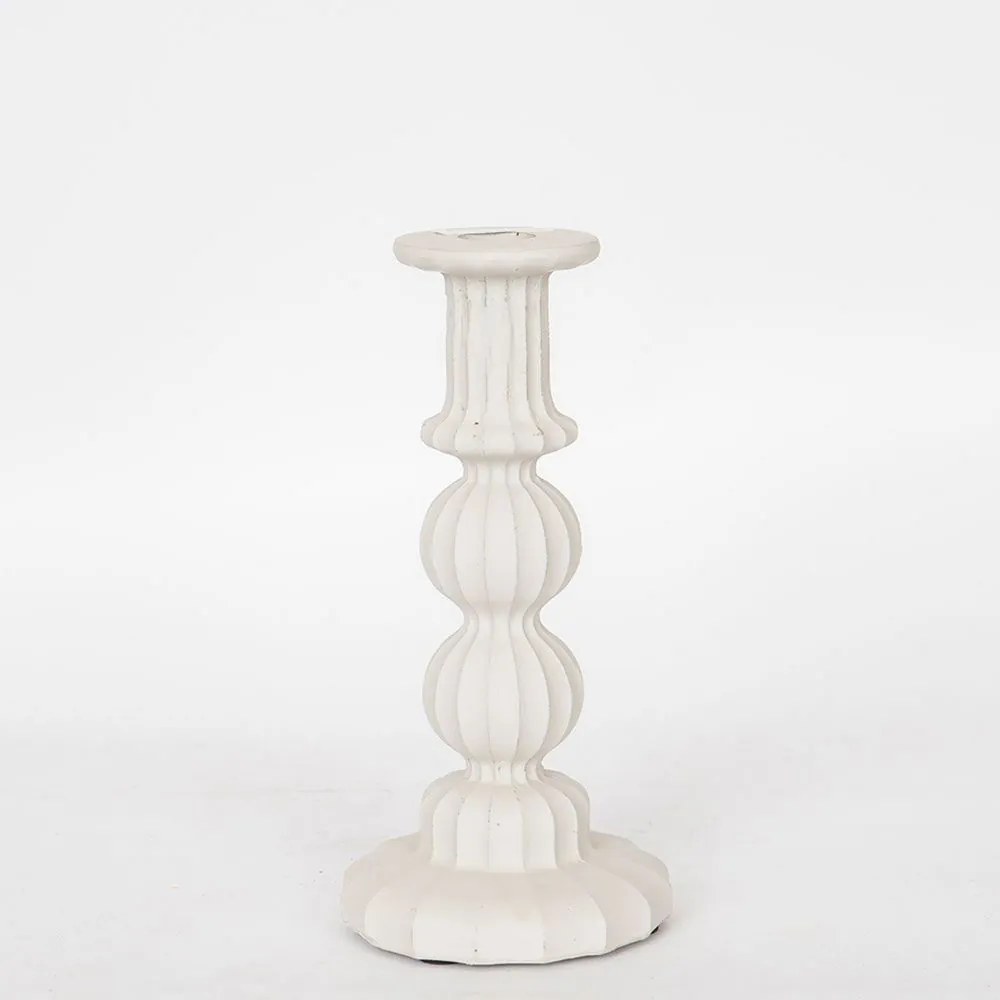 Κηροπήγιο Κεραμικό 752-25024 11x11x23cm Ecru Estheti Home Κεραμικό