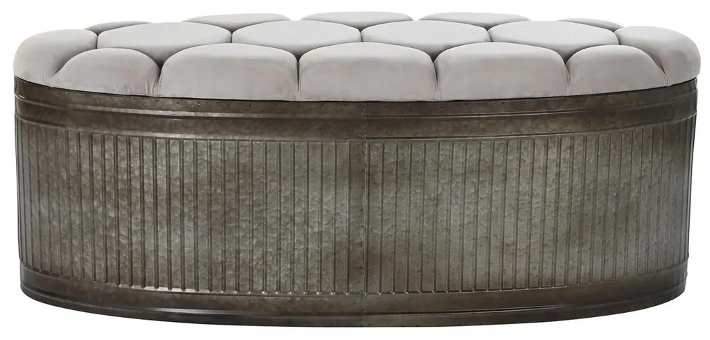 Σκαμπό DKD Home Decor   Μπεζ Μέταλλο πολυεστέρας Σκούρο καφέ (121 x 44 x 47,5 cm)