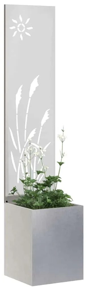 vidaXL Οθόνη Ιδιωτικότητας Κήπου Ασημί 32 x 140 εκ. Ανοξείδωτο ατσάλι