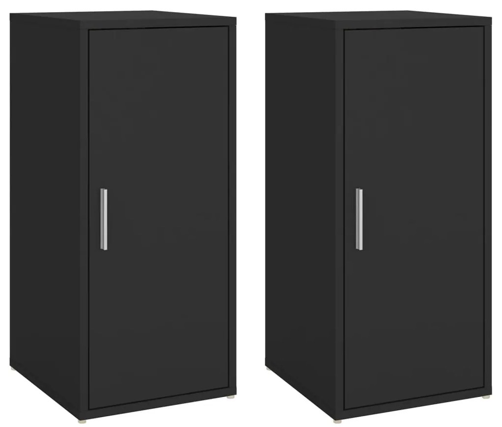 vidaXL Παπουτσοθήκες 2 τεμ. Μαύρες 32 x 35 x 70 εκ. από Μοριοσανίδα