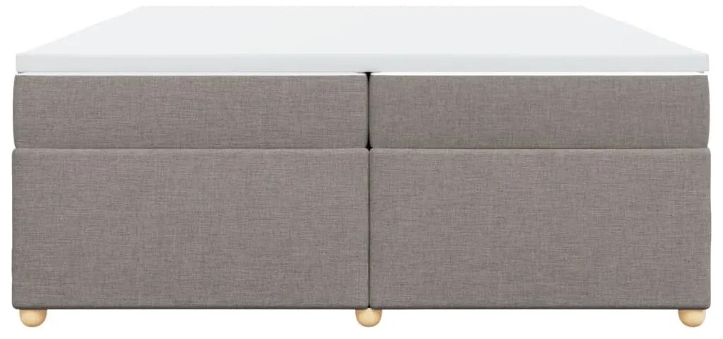 Κρεβάτι Boxspring με Στρώμα Taupe 200x200 εκ. Υφασμάτινο - Μπεζ-Γκρι