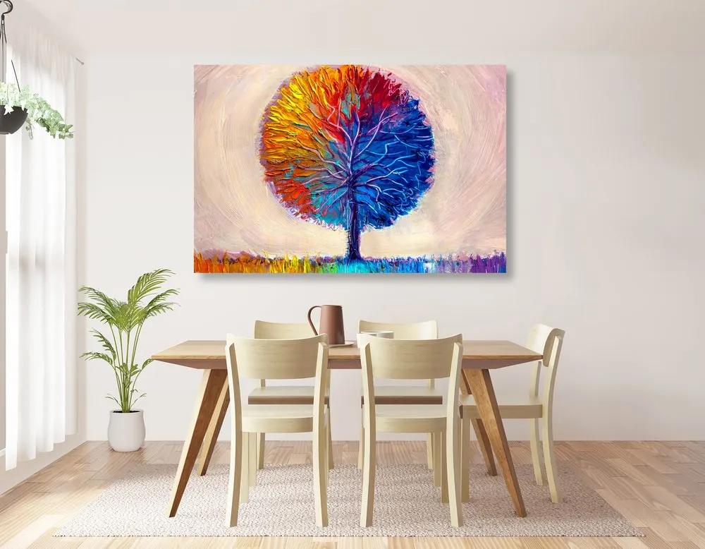Εικόνα πολύχρωμο δέντρο ακουαρέλας - 90x60