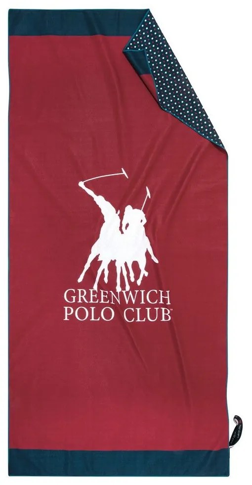 Πετσέτα Θαλάσσης 3873 Red-Blue Greenwich Polo Club Θαλάσσης 80x170cm Microfiber