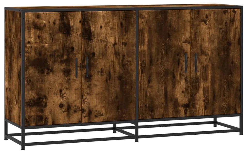 vidaXL Sideboard Καπνιστή δρυς 134x35x76 cm Ξύλινη κατασκευή