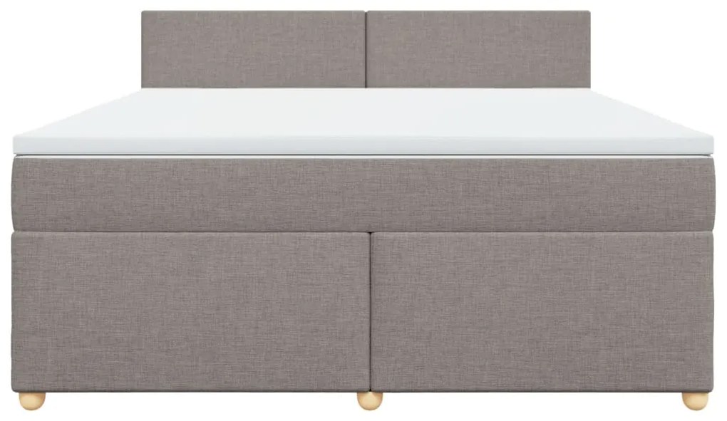 vidaXL Κρεβάτι Boxspring με Στρώμα Taupe 180x200 εκ. Υφασμάτινο