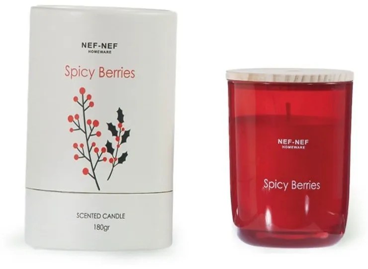 Αρωματικό Κερί Spicy Berries 180gr Red Nef-Nef Γυαλί