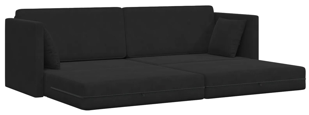 vidaXL Κρεβάτι Καναπές 2 σε 1 Μαύρος 213x144x60 εκ Βελούδο