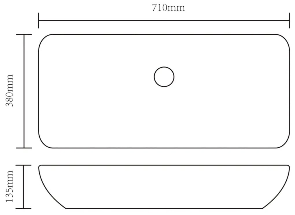 vidaXL Νιπτήρας Χρυσός 71 x 38 x 13,5 εκ. Κεραμικός