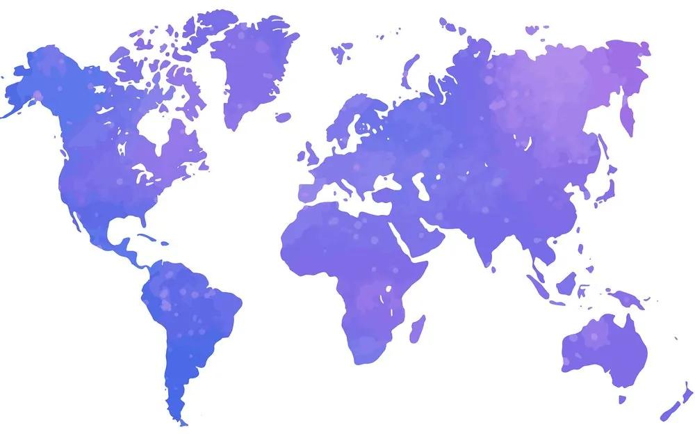 Εικόνα στον παγκόσμιο χάρτη φελλού σε μωβ απόχρωση - 120x80  peg