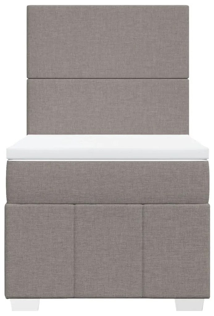 Κρεβάτι Boxspring με Στρώμα Taupe 80x200 εκ. Υφασμάτινο - Μπεζ-Γκρι