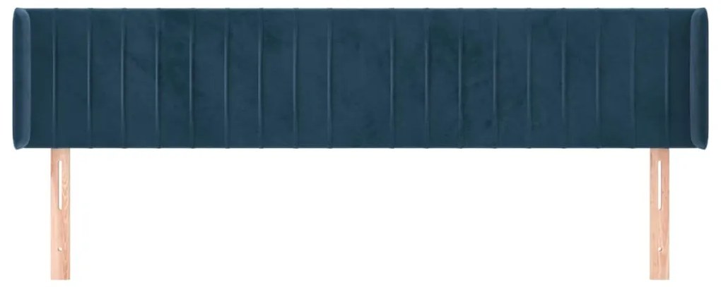 vidaXL Κεφαλάρι με Πτερύγια Σκούρο Μπλε 163x16x78/88 εκ. Βελούδινο