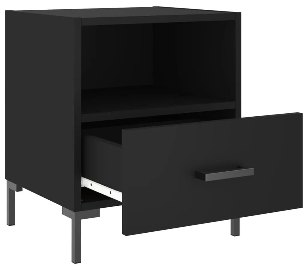 vidaXL Κομοδίνα 2 τεμ. Μαύρα 40 x 35 x 47,5 εκ. από Επεξεργασμένο Ξύλο