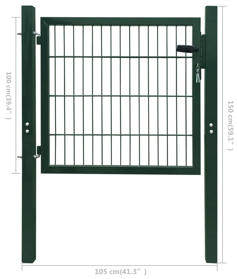 vidaXL Πόρτα Περίφραξης Πράσινη 105 x 150 εκ. Ατσάλινη