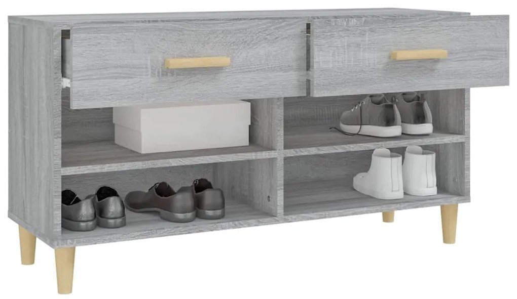 vidaXL Παπουτσοθήκη Γκρι Sonoma 102x35x55 εκ. από Επεξεργασμένο Ξύλο
